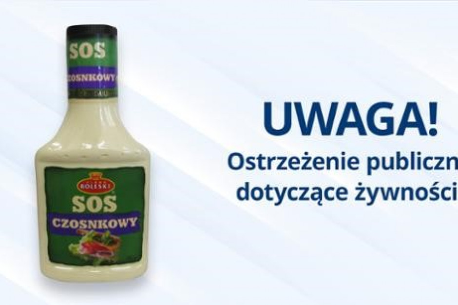 Główny Inspektorat Sanitarny nakazał wycofanie jednej partii sosu czosnkowego Roleski ze względu na obecność glutenu. Na etykiecie sosu widniała informacja, że jest bez glutenu. / fot. GIS GIS wycofuje ze sprzedaży sos czosnkowy Roleski