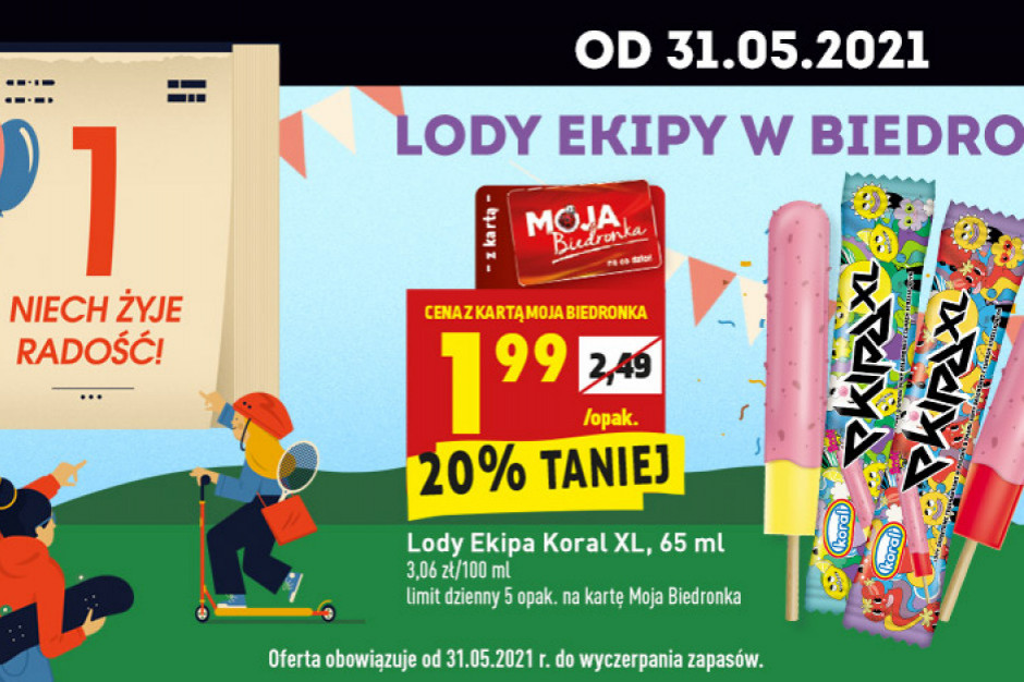 Z okazji Dnia Dziecka Lody Ekipa wracają do Biedronki. / fot. materiały prasowe Lody Ekipa wracają do Biedronki