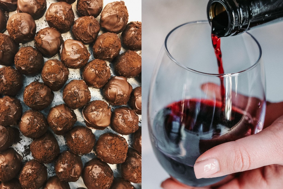 W ciągu pierwszych 5 miesięcy 2021 kategoria wino zanotowała wzrost wydatków o 21proc.; fot. kolaż PTWP/unsplash Alkohole i słodkie przekąski w pandemii (badanie GfK)