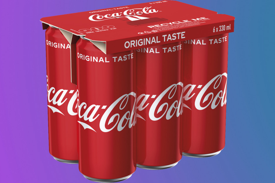 Papierowe opakowania wielopaków puszek Coca-Coli Coca-Cola: koniec z folią w wielopakach puszek