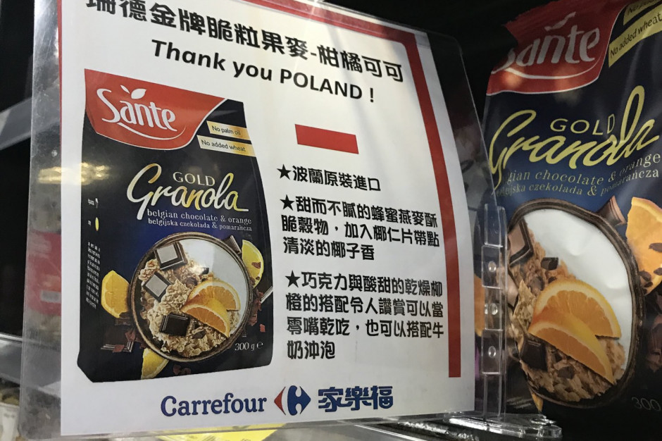 W tajwańskich sklepach ruszyła akcja promująca polskie produkty. fot. twitter Tajwan promuje polską żywność w podziękowaniu za szczepionki