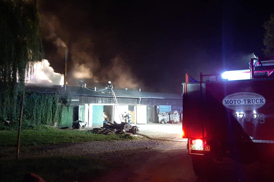 Pożar w Zakładach Mięsnych Waldi w Grodzisku Wielkopolskim. fot. OSP KSRG Grodzisk Wlkp. Wielkopolska: Pożar w zakładzie mięsnym