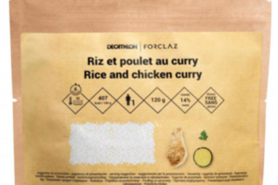 Główny Inspektor Sanitarny nakazał wycofanie jednej partii dania liofilizowanego: Trekking ryż z kurczakiem curry bez glutenu ze względu na wykrycie tlenku etylenu / fot. GIS GIS nakazał wycofanie dania z Decathlonu