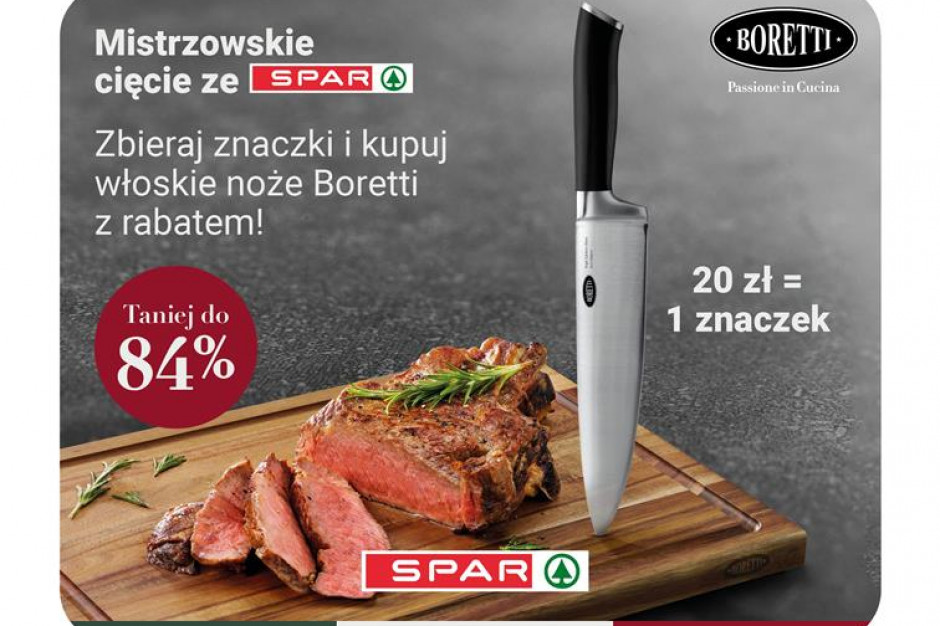 Należy zebrać 5 znaczków, aby móc kupić wybrany nóż z wysokim rabatem; fot. mat. pras. Sieć SPAR uruchomiła kolejną akcję lojalnościową